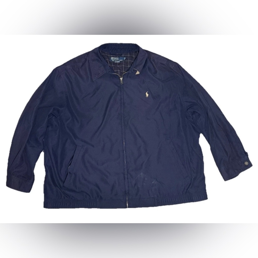 Polo Ralph Lauren Jacket Mens Large Blue Bomber Bi-Swing Plaid Lined Coat